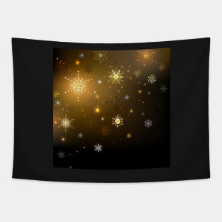 Background with Gold Snowflakes Tapestry