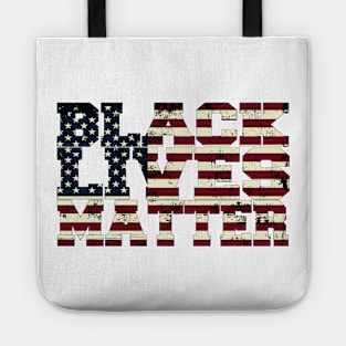 Black Lives Matter Take a Knee BLM USA Grunge Flag Text Tote