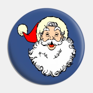 Merry Christmas Old Santa Face Pin