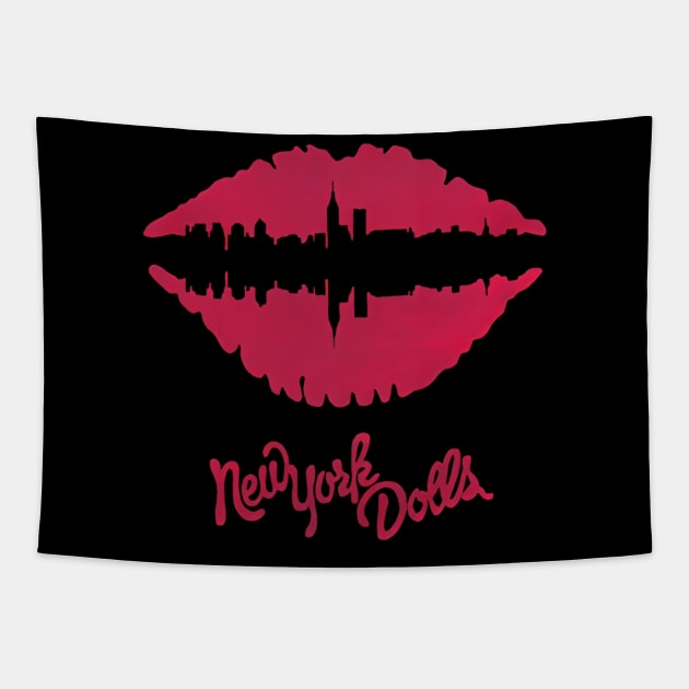 new york kiss Tapestry by Shark apparel