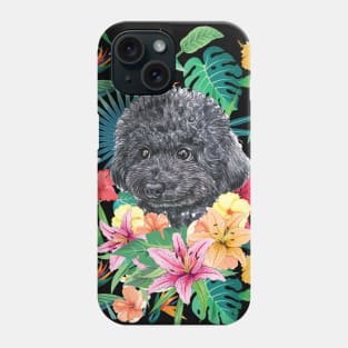 Tropical Black Toy Poodle Phone Case