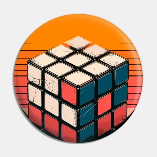 Retro speed cube puzzle Pin