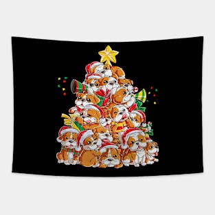 Dog English BullChristmas Tree Xmas 86 paw Tapestry