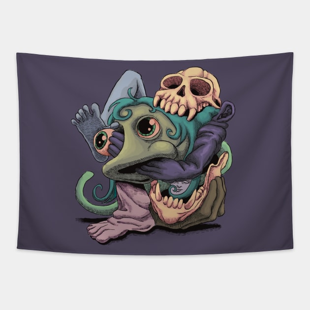 Monkey Mind Tapestry by WisehArt