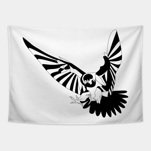 eagle in hunting ecopop pattern Tapestry by jorge_lebeau