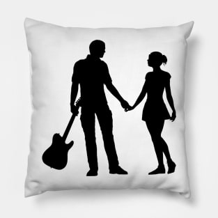 Romantic Silhouette Couple Pillow