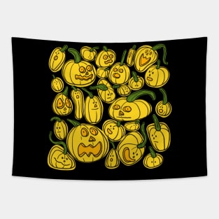 Spooky Halloween Pumpkins Tapestry