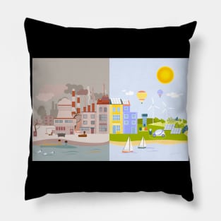 Old vs New World | Green Energy | Eco-friendly Planet Pillow