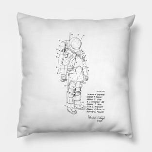 Diving Suit Vintage Patent Drawing Pillow