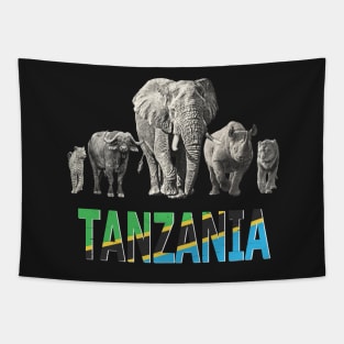 Africa's Big Five Tanzania Pride Wildlife Tapestry