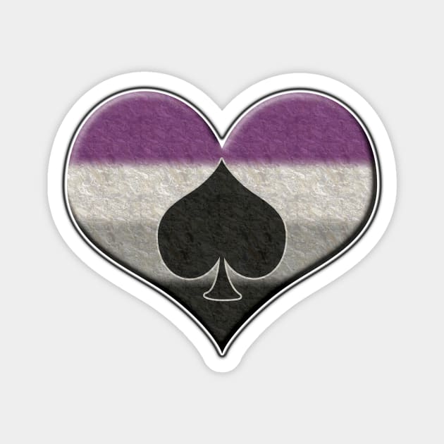 Large Asexual Pride Flag Colored Heart with Ace Symbol Magnet by LiveLoudGraphics