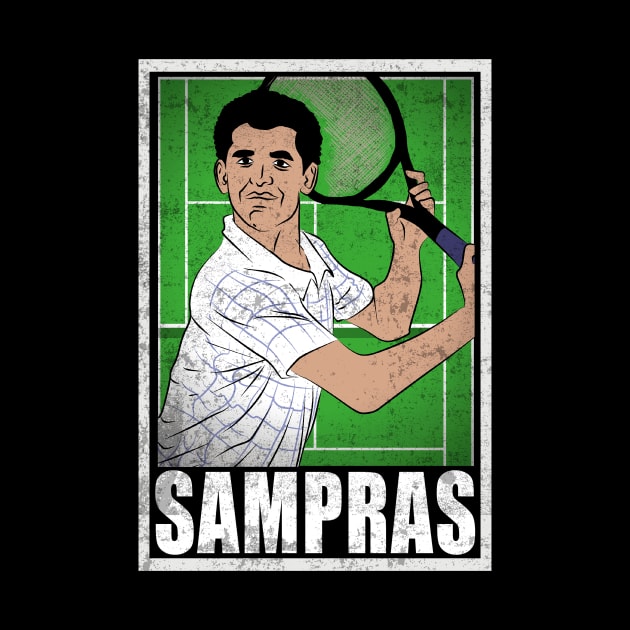 Sampras Tennis Player Hero Vintage Grunge by TEEWEB