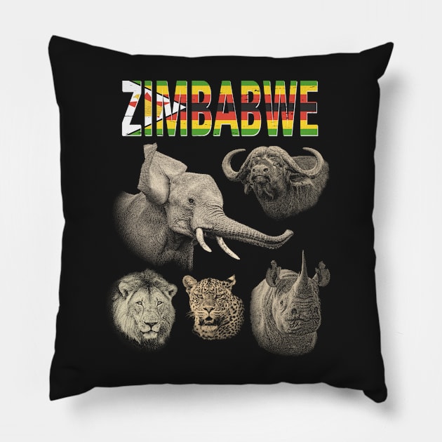 Big Five Zimbabwe Safari Pillow by scotch