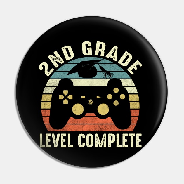 2nd Grade Level Complete Funny Gamer Shirt Last Day of School 2020 Graduation Pin by FONSbually
