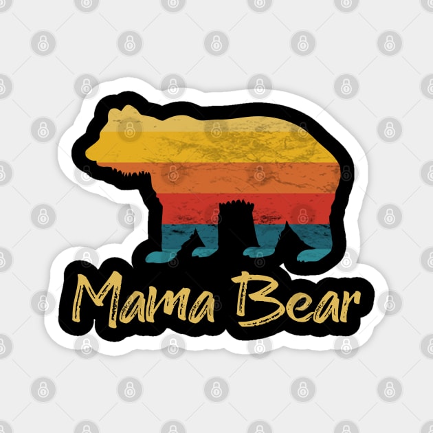 Mama Bear Vintage Retro Sunset Magnet by Scar