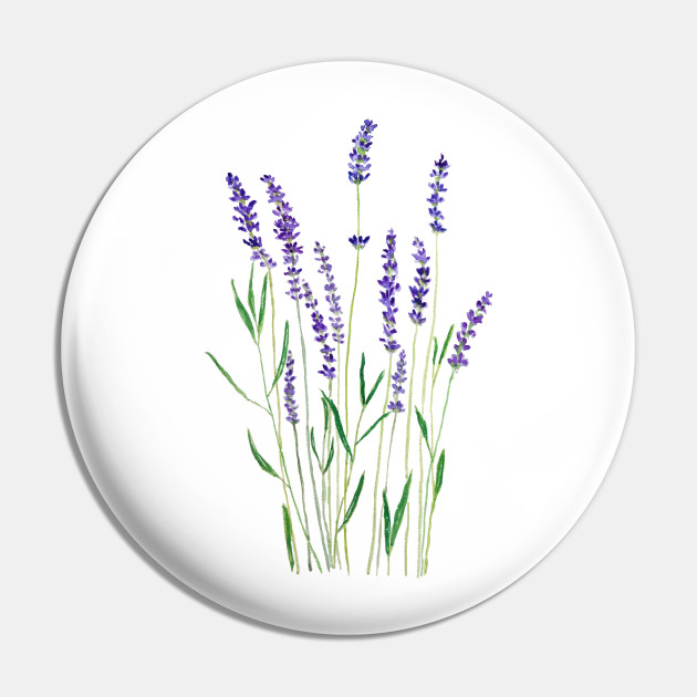 Purple Lavender Flower Watercolor Painting Flower Pin Teepublic
