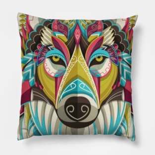 Colours of wolf Pillow