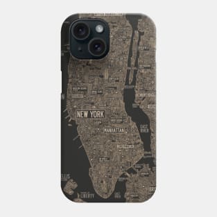 new york city map drawing Phone Case