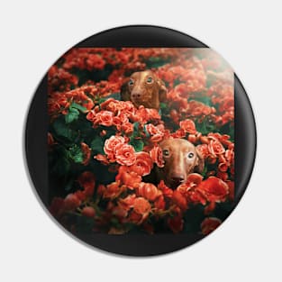 Custom Art : Happy In A Sea of Red Pin