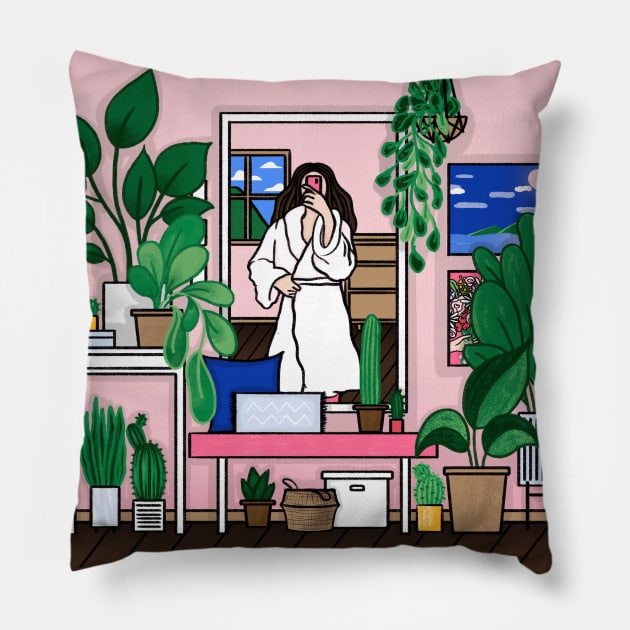 Plant Lady Pillow by hazal kirikci