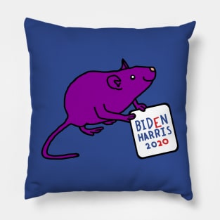 Purple Rat with Biden Harris Sign Pillow