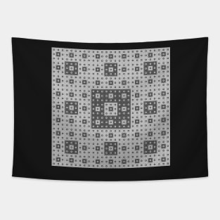 sierpinski squares in squares - white Tapestry