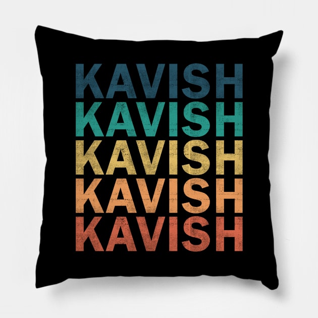 Kavish Name T Shirt - Kavish Vintage Retro Name Gift Item Tee Pillow by henrietacharthadfield