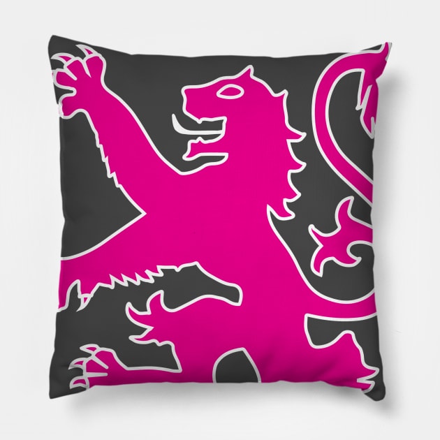 Pink Scottish Rampant Lion scotland Pillow by ayelandco