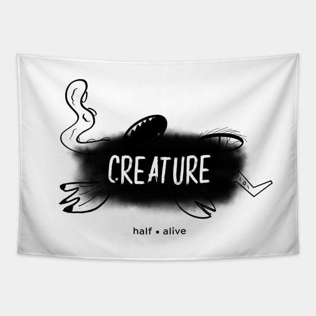 Half Alive Creature (black) Tapestry by usernate