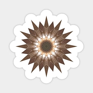 Abstract Brown Wood Texture Mandala Magnet