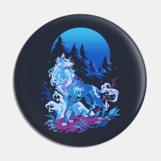 Spiritual Aqua Wolf Pin