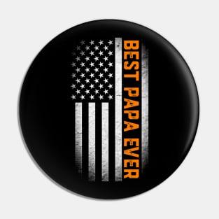 Best Papa Ever Fathers Day Flag USA Pin