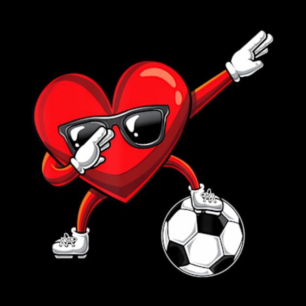 Dabbing Heart Dab Cute Valentines Day Boys Soccer by Cristian Torres