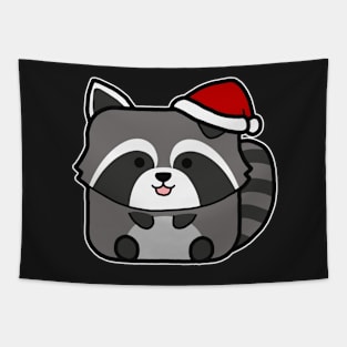 Funny Square Raccoon Christmas Tapestry