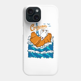 Croissant and Cat in the Wave Phone Case