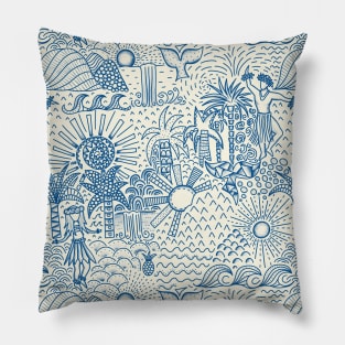 Hawaiian Toile Pillow