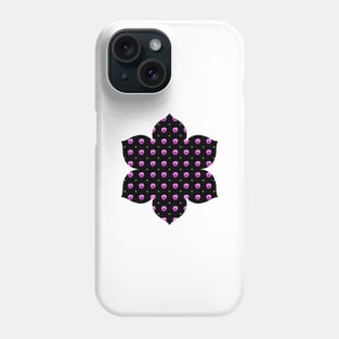 Rows of Stars and Flowers, Light Purple Phone Case