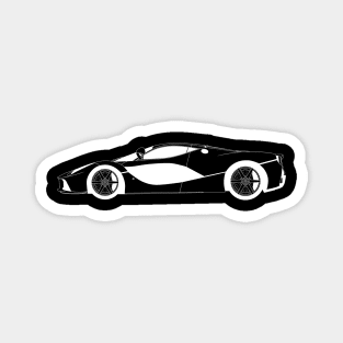 La Ferrari White Outline Magnet