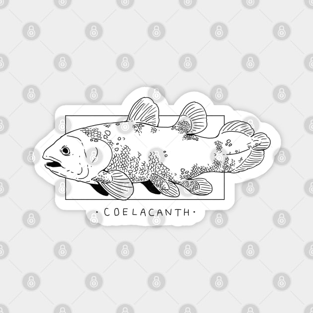 Minimalistic Coelacanth Design Magnet by You Miichi