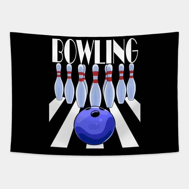 Bowling Ball Bowler Team Pins Tapestry by Noseking