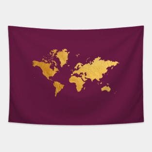 Golden Map Tapestry