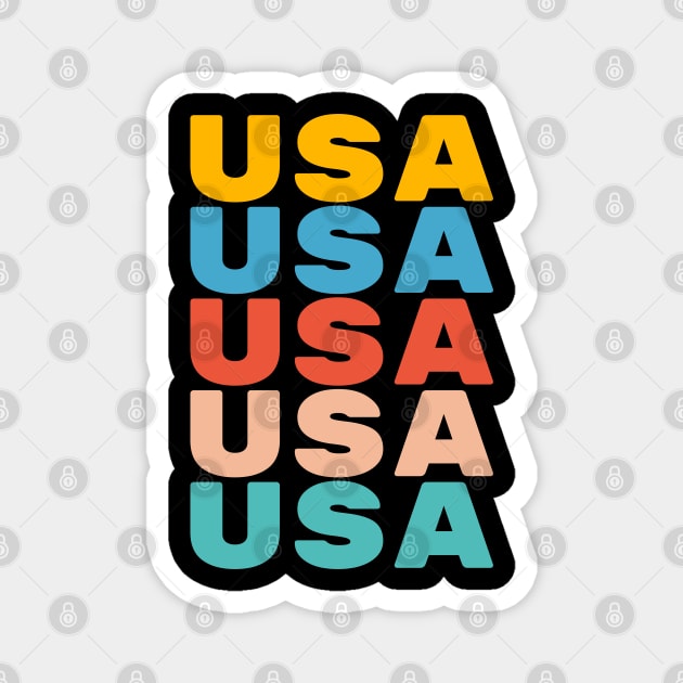 USA SPORT ATHLETIC 80S STYLE U.S.A INDEPENDENCE DAY 4TH JULY Magnet by CoolFactorMerch