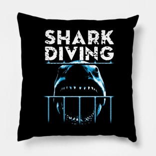 Cage Diving - Shark Scuba Diving Pillow