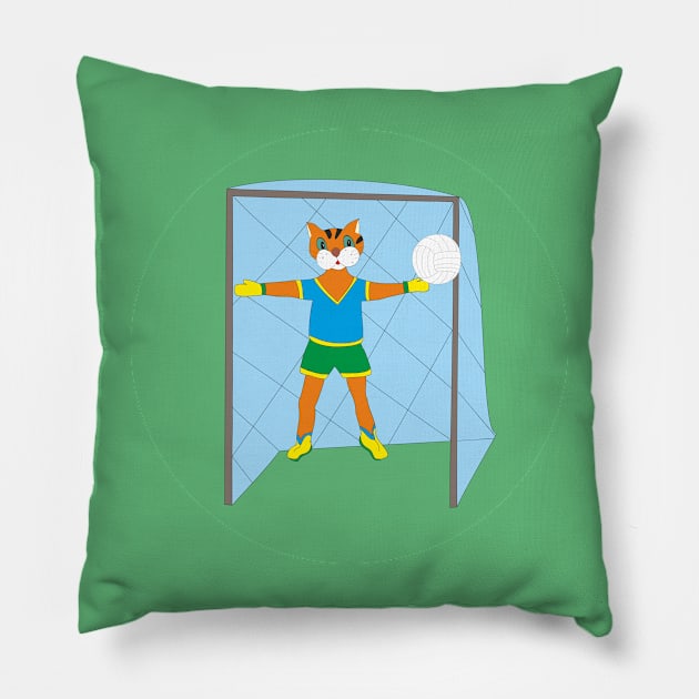 Goalkeeper cat Pillow by Alekvik