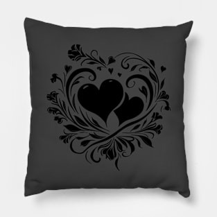 Elegant Heart Swirls Love Symbol Classic Look Pillow