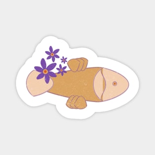 Colorful fish with purple flowers Magnet