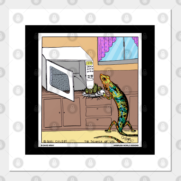 Lizard Using The Microwave Funny Reptile Novelty Gift - Funny Cartoon - Posters and Art Prints | TeePublic Lizard Using The Microwave Funny Reptile Novelty Gift - Funny Cartoon - Posters and Art Prints | TeePublic