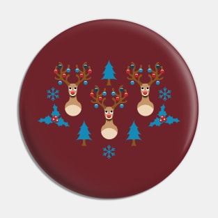 Ugly Xmas Reindeer Pattern Pin