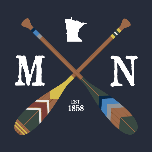 Paddle MN,  Minnesota Lake Life Painted Oars by GreatLakesLocals