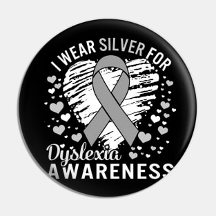 Dyslexia Awareness I Wear Silver Pin